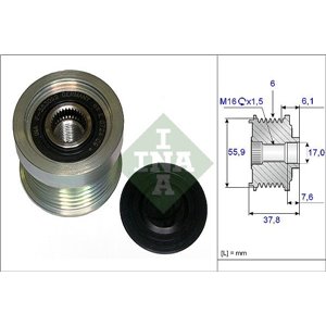 535 0072 10 Alternator pulley fits: VOLVO C70 I, S40 I, S60 I, S70, S80 I, V4