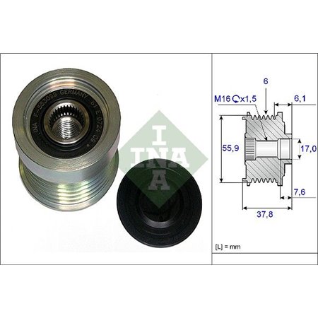 535 0072 10 Alternator pulley fits: VOLVO C70 I, S40 I, S60 I, S70, S80 I, V4