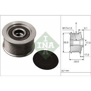 535 0049 10 Alternator pulley fits: MAZDA 3, 5, 6, CX 7, MPV II 2.0D/2.2D 06.