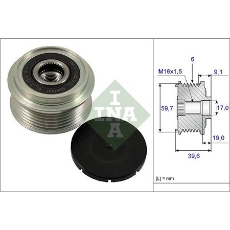 535 0065 10 Механизм свободного хода генератора Schaeffler INA