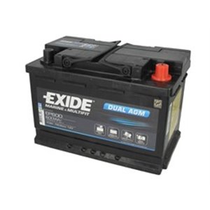 EP600 Battery EXIDE 12V 70Ah/760A DUAL AGM; MARINE/RV (R+ standard term
