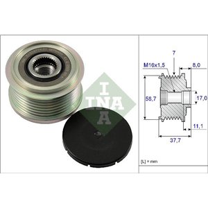 535 0128 10 Alternator pulley fits: FORD RANGER, TOURNEO CUSTOM V362, TRANSIT