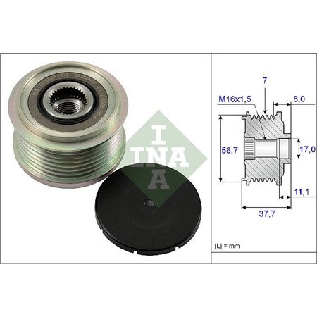 535 0128 10 Механизм свободного хода генератора Schaeffler INA