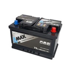 BAT72/680R/4MAX Battery 4MAX 12V 72Ah/680A (R+ standard terminal) 278x175x175 B13