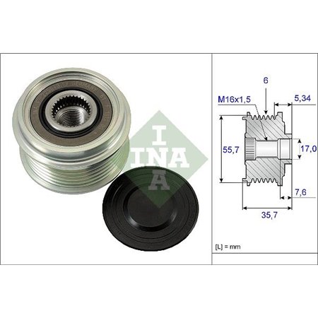 535 0077 10 Alternator Freewheel Clutch Schaeffler INA