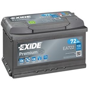 EA722 Battery EXIDE 12V 72Ah/720A PREMIUM (R+ en) 278x175x175 B13 (star