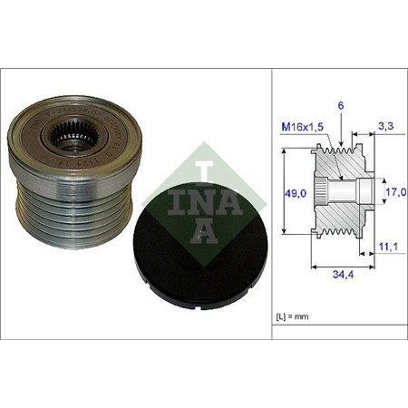 535 0183 10 Механизм свободного хода генератора Schaeffler INA