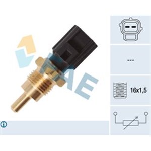 FAE33311 Coolant temperature sensor (number of pins: 2, black) fits: MITSU