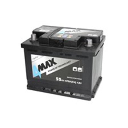 BAT55/470R/4MAX Batteri 4MAX 12V 55Ah/470A (R+ standardterminal) 242x175x190 B13