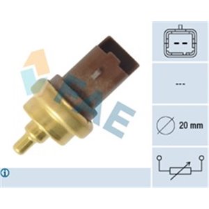 FAE33708 Coolant temperature sensor (number of pins: 2, brown) fits: CITRO
