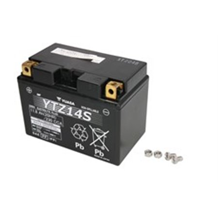 YTZ14S YUASA Batteri AGM/Start YUASA 12V 11,8Ah 230A L+ Underhållsfri 15