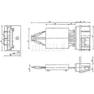 ABR 101 000P Air blower regulation element (resistor, 110x46x29mm 24V 4 pin)