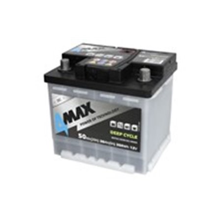 BAT50/350R/DC/4MAX Batteri 4MAX 12V 50Ah DEEP CYCLE (R+ standardterminal) 207x175x1