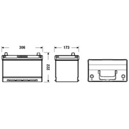 EB954 Batteri EXIDE 12V 95Ah/760A EXCELL (R+ sv) 306x173x222 Koreansk B1