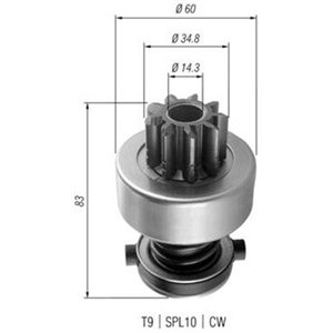 940113020358 Starter freewheel gear fits: MERCEDES; SAME