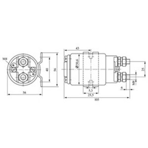 0 333 009 011 Work current relay 24V/150A; number of posts: 4pcs