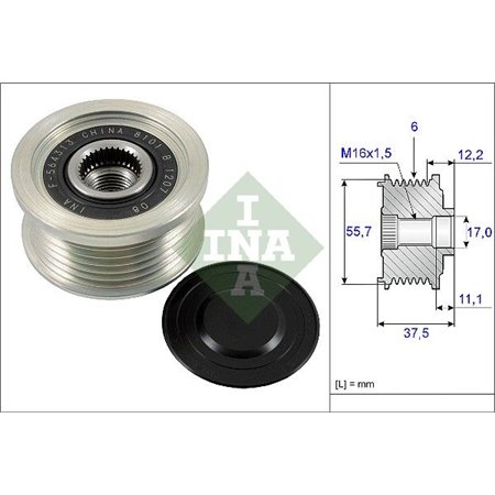535 0226 10 Alternator pulley fits: CHEVROLET CAPTIVA, CRUZE, ORLANDO OPEL A