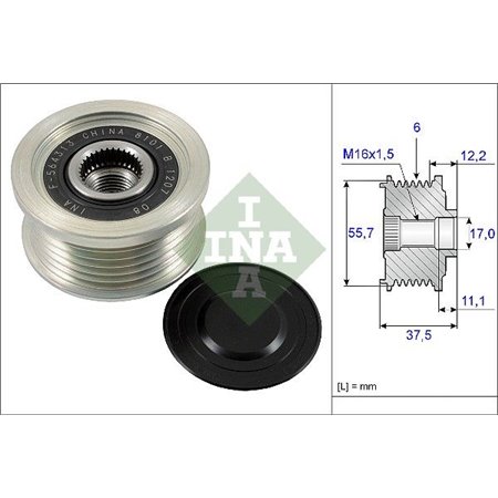 535 0226 10 Generator Frihjulskoppling Schaeffler INA