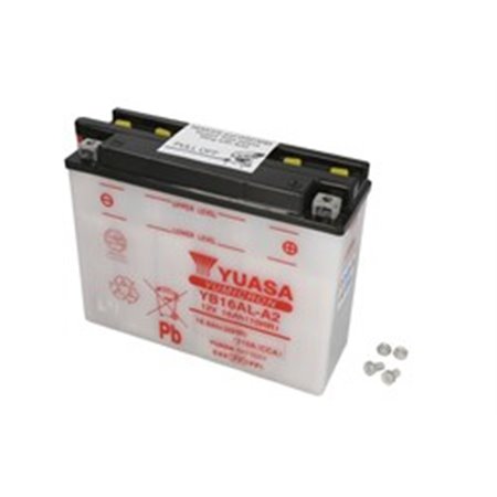 YB16AL-A2 YUASA Battery Acid/Starting YUASA 12V 16,8Ah 210A R+ Maintenance 207x72