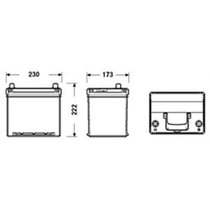 EB604 Battery EXIDE 12V 60Ah/480A EXCELL (R+ en) 230x173x222 Korean B1 