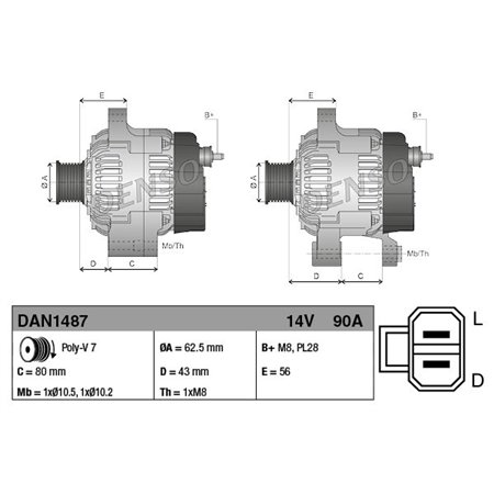 DAN1487 Alternator DENSO