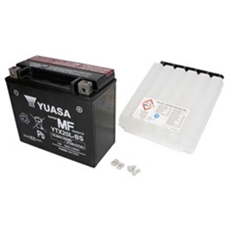 YTX20L-BS YUASA Batteri AGM/Torrladdat med syra/Start (begränsad försäljning till nackdelar
