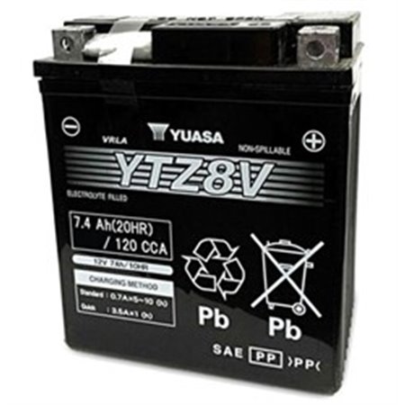 YTZ8V YUASA Batteri AGM/Start YUASA 12V 7,4Ah 120A R+ Underhållsfri 113