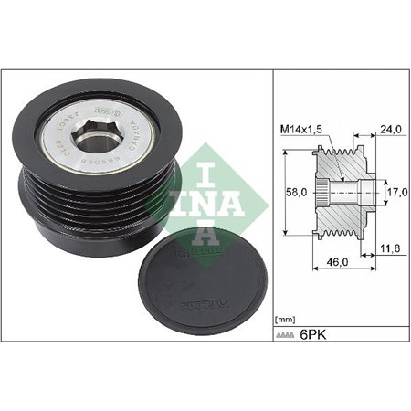 535 0355 10 Generator Frihjulskoppling Schaeffler INA