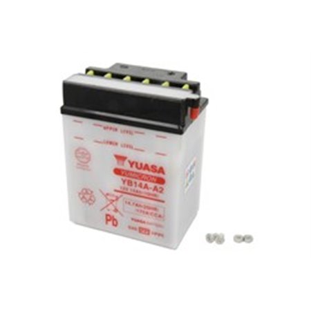 YB14A-A2 YUASA Batterisyra/Start YUASA 12V 14,7Ah 175A L+ Underhåll 134x89