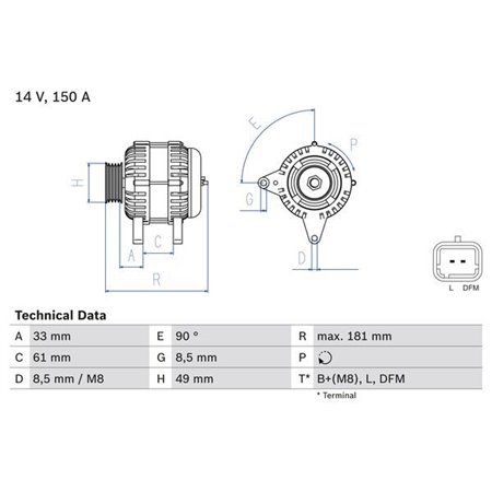 0 986 080 420 Alternator BOSCH