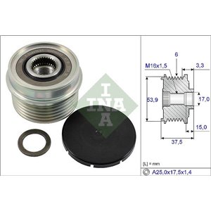535 0223 10 Alternator pulley fits: FORD MONDEO III, TRANSIT 2.0D 08.00 03.07
