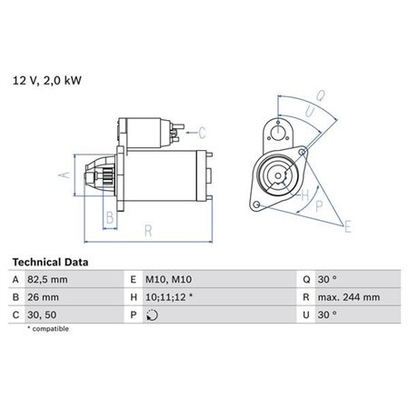 0 986 017 260 Starter BOSCH