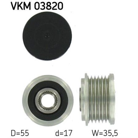 VKM 03820 Generatorremskiva passar: MERCEDES C (CL203), CT MODELL (S203), CT