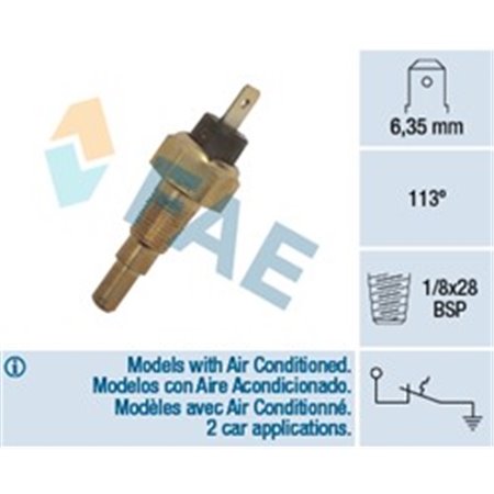 FAE35670 Coolant temperature sensor (number of pins: 1, brown) fits: SUZUK
