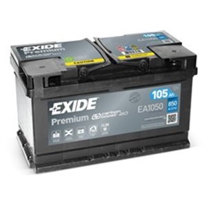 EA1050 Battery EXIDE 12V 105Ah/850A PREMIUM (R+ en) 315x175x205 B13 (sta
