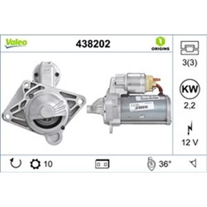 VAL438202 Starter (12V, 2,2kW) sobib: NISSAN PRIMASTAR, QASHQAI I, X TRAIL 