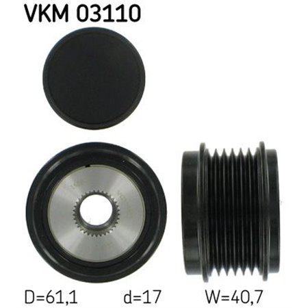 VKM 03110 Generaatori rihmaratas sobib: AUDI A3, A4 ALLROAD B8, A4 B8, A5, 