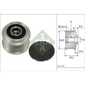 535 0219 10 Alternator pulley fits: HYUNDAI SONATA V; KIA CARENS II, CARENS I