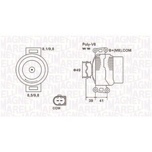 063731953010 Alternator (14V, 180A) fits: BMW 1 (E81), 1 (E82), 1 (E87), 1 (E8