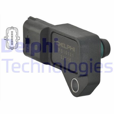 PS10121 Sensor, intake manifold pressure DELPHI