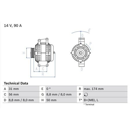 0 986 042 530 Alternator BOSCH