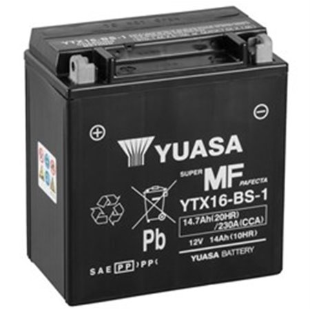 YTX16-BS-1 YUASA Batteri AGM/Torrladdat med syra/Start (begränsad försäljning till nackdelar