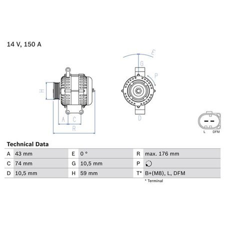 0 986 047 910 Alternator BOSCH