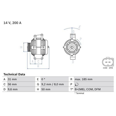 0 986 048 550 Generaator BOSCH