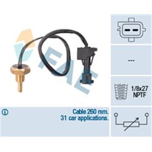 FAE32741 Jahutusvedeliku temperatuuri andur (klemmide arv: 2, must) sobib: