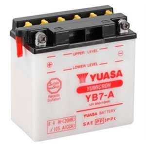 YB7-A YUASA Battery Acid/Starting YUASA 12V 8,4Ah 124A L+ Maintenance 136x75x