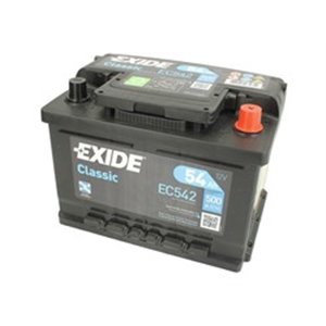 EC542 Battery EXIDE 12V 54Ah/500A CLASSIC (R+ en) 242x175x175 B13 (star