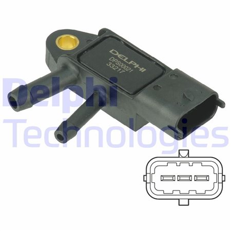 DPS00021 Exhaust fumes pressure sensor (number of pins: 3,) fits: VOLVO C3