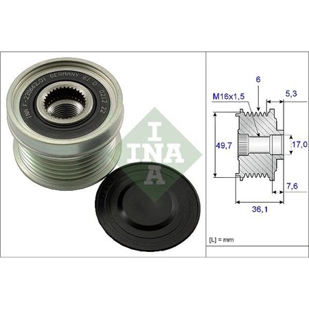 535 0134 10 Generator Frihjulskoppling Schaeffler INA