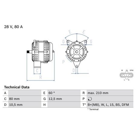 0 986 048 100 Alternator BOSCH